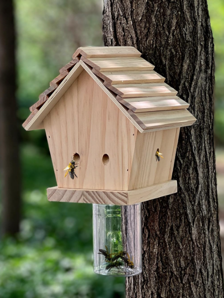 Best Carpenter Bee Trap -Chalet Style Carpenter Bee Trap -Wood Boring Bee Trap-Carpenter Bee Trap for Outdoors -Chemical Free
